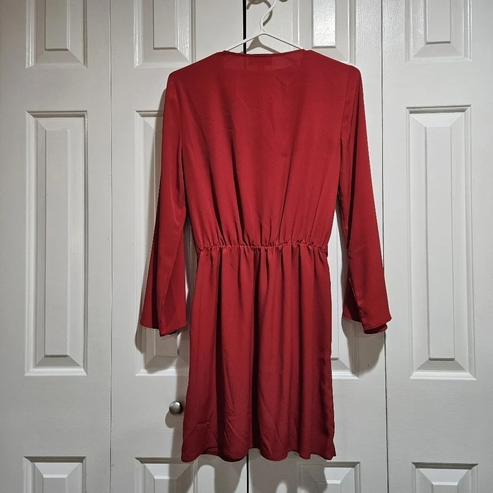 Topshop Tiffany Knot Minidress in Rust Size 4 - Picture 7 of 11